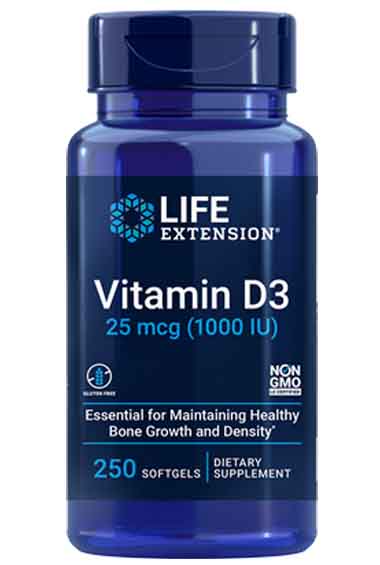 Vitamine D3 - 1000 IU (250 softgels)
